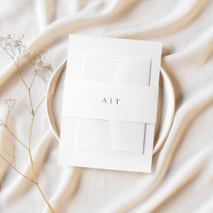 Minimal Elegant Simple Chic Monogram Wedding Invitation Belly Band