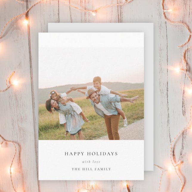 Minimal Elegant Simple | Christmas Family Photo Holiday Card (Creator Uploaded)