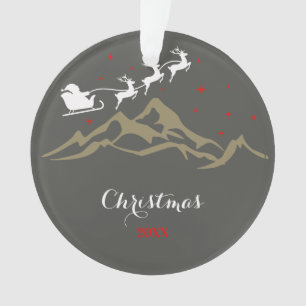 Minimal Elegant Simple Christmas Family Photo Ornament