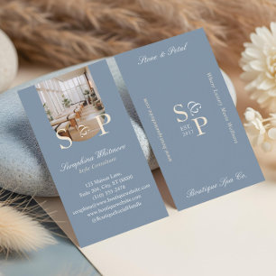 Minimal Elegant Simple Monogram Stylish Arch Photo Business Card