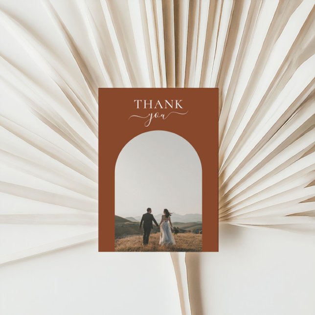 Minimal Elegant Terracotta Arch Wedding Thank You (Creator Uploaded)
