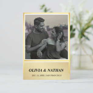 Minimal Elegant Text & Photo Design / Wedding Save The Date