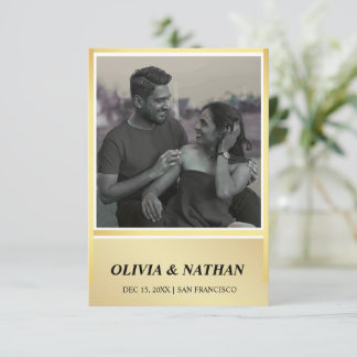 Minimal Elegant Text & Photo Design / Wedding Save The Date