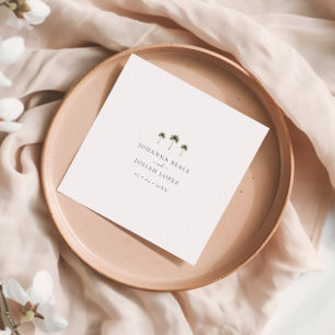 Minimal Elegant Tropical Palm Tree Wedding Napkin