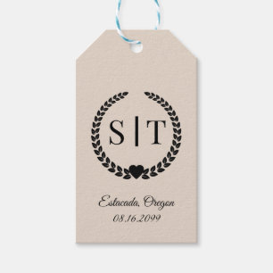 Minimal Elegant Typography Monogram Initials Gift Tags