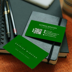 Minimal Elegant Typography QR Code Social Media Business Card