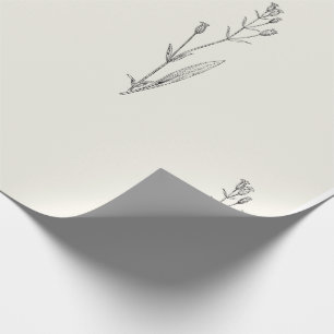 Minimal Elegant Vintage Floral Wrapping Paper