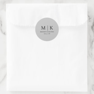 Minimal & Elegant  Wedding Classic Round Sticker