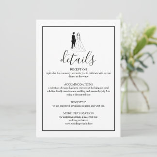 Minimal Elegant Wedding Details Card