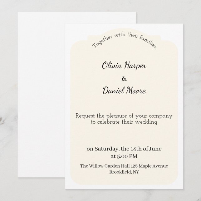 Minimal Elegant Wedding Invitation (Front/Back)