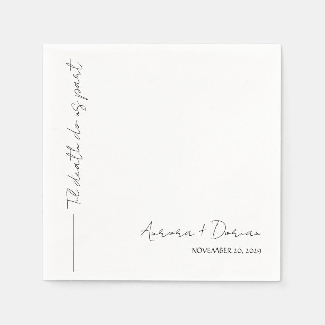 Minimal Elegant Wedding Napkin (Front)