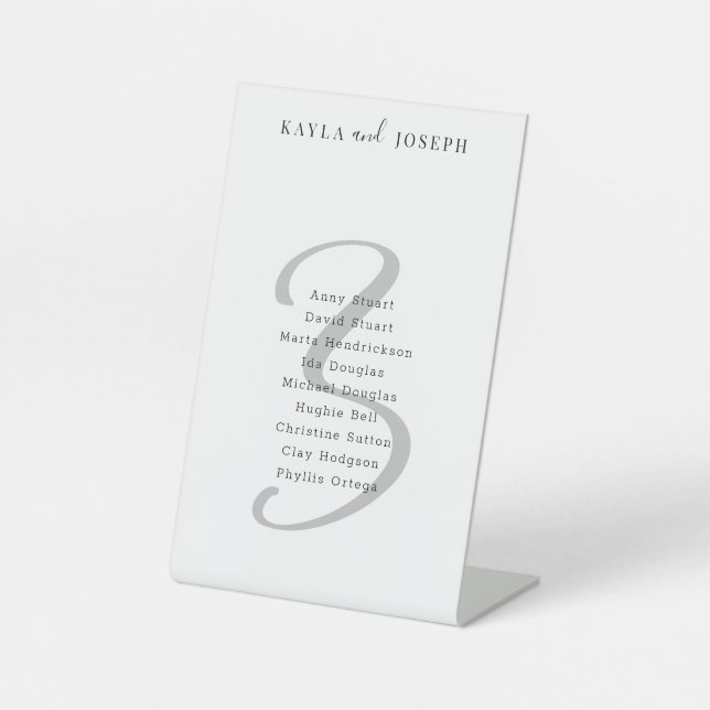Minimal Elegant Wedding Table Number 3 Pedestal Sign (Front)
