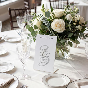 Minimal Elegant Wedding Table Number 3 Pedestal Sign