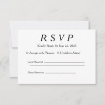 Minimal Elegant White RSVP