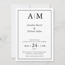 Minimal Elegant White Wedding Flat Invitation