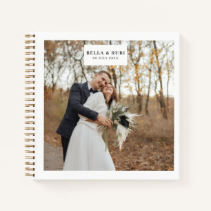 Minimal Elegant White Wedding Photo Guest Book