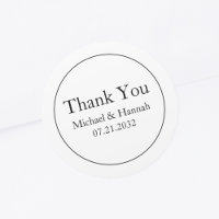 Minimal Elegant White Wedding Thank You Classic Ro