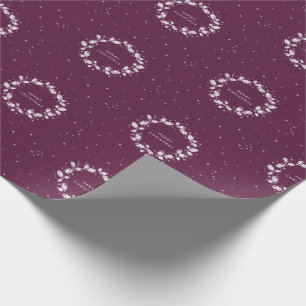 Minimal Elegant Winterberry Christmas Holly Wreath Wrapping Paper