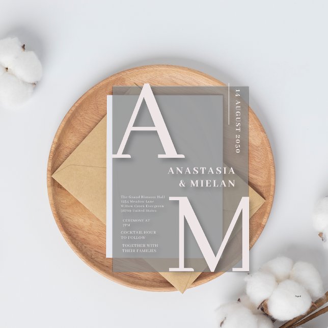 Minimal Elegent Black Luxury Wedding Acrylic Invitations (Creator Uploaded)