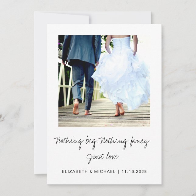 Minimal Elopement Party Later Photo Wedding (Front)