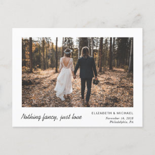 Minimal Elopement Photo Announcement Postcard