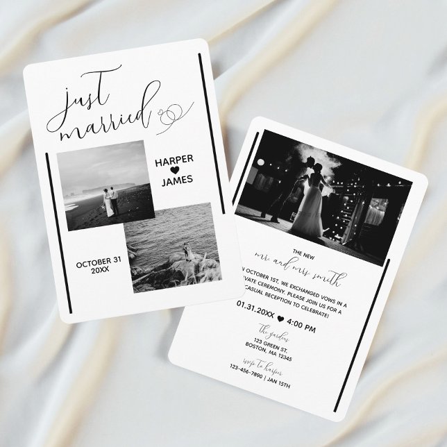 Minimal Elopement Reception Invite | Classic White (Creator Uploaded)