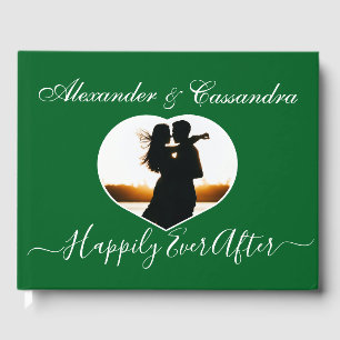 Minimal Emerald Jewel Green Wedding Guest Book