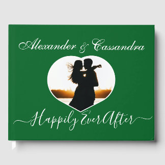 Minimal Emerald Jewel Green Wedding Guest Book