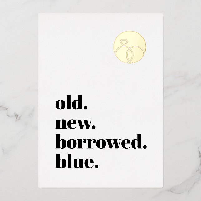 Minimal Engagement Ring Save the Date Photo Gold (Front)