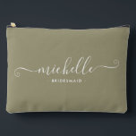 Minimal Eucalyptus Green Personalised Bridesmaid Accessory Pouch<br><div class="desc">Introducing our Chic Minimalist Eucalyptus Green Personalised Bridesmaid Accessory Pouch, a stylish and versatile gift designed to celebrate your bridesmaids in elegance. This accessory pouch is the epitome of modern chic, perfect for any occasion from bridesmaid proposals to bridal showers. Crafted with a minimalist design, this pouch features a Eucalyptus...</div>