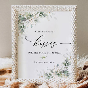 Minimal Eucalyptus How Many Kisses Sign