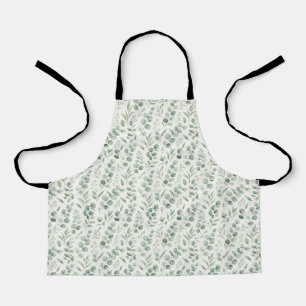 Minimal Eucalyptus Leaves Seamless Pattern Apron