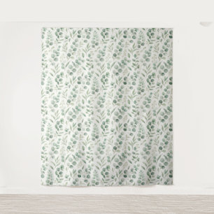 Minimal Eucalyptus Leaves Seamless Pattern Tapestry