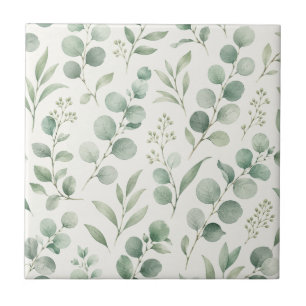 Minimal Eucalyptus Leaves Seamless Pattern Tile