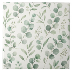 Minimal Eucalyptus Leaves Seamless Pattern Tile