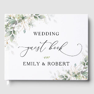 Minimal Eucalyptus Wedding Guest Book