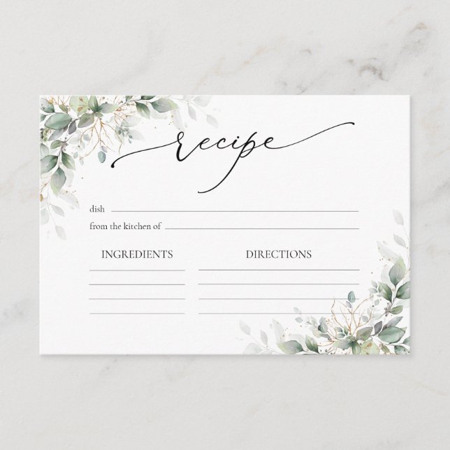  Minimal Eucalyptus Wedding Reception Enclosure Card (Front)