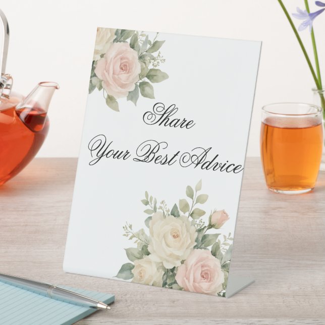 Minimal Eucalyptus Wedding Tabletop Sign (In SItu)