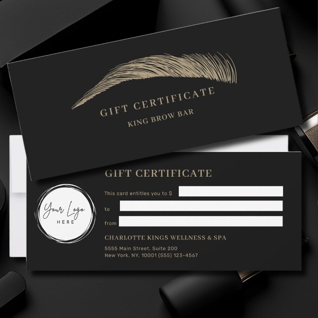 Minimal Eyebrow Black Logo Gift Certificate (Creator Uploaded)