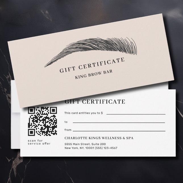 Minimal Eyebrow Salon QR Code Gift Certificate (Minimal Eyebrow Salon QR Code Gift Certificate)