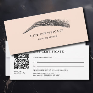 Minimal Eyebrow Salon QR Code Gift Certificate