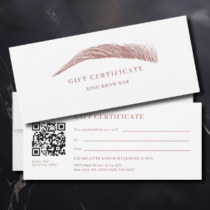 Minimal Eyebrow Salon QR Code Gift Certificate