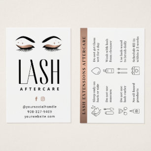 Minimal Eyelash Extensions Lash Aftercare Card