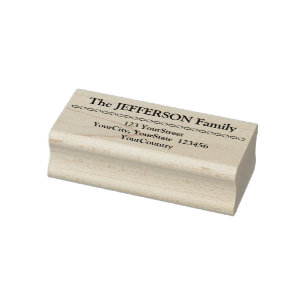 Minimal Family Last Name and Address Rubber Stamp