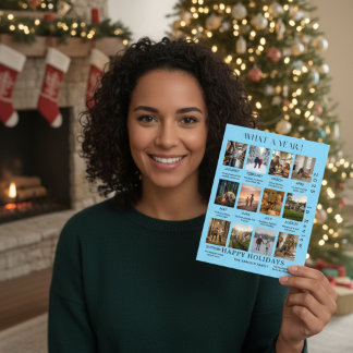 Minimal Family Photo Year In Review Holiday Card