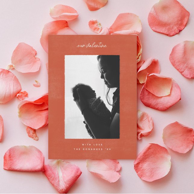 Minimal Family Valentine Photo Holiday Card (Creator Uploaded)