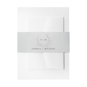 Minimal Faux Blind Deboss Cotton Wedding  Invitation Belly Band