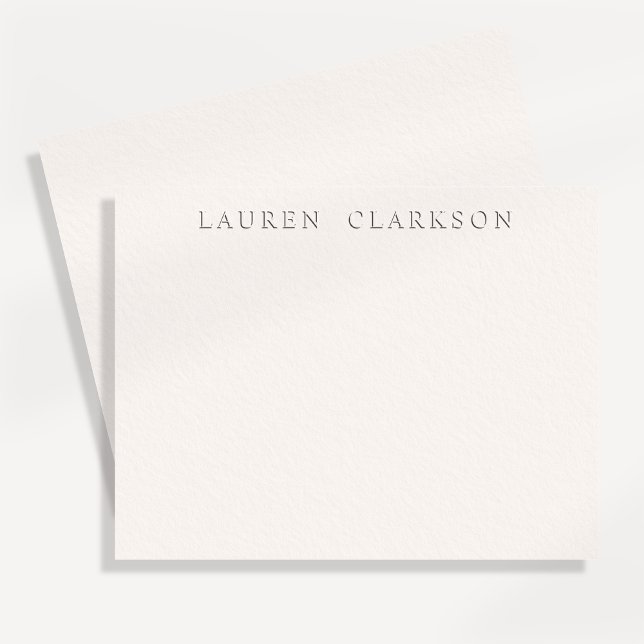 Minimal Faux Letterpress off-white Note Card (Creator Uploaded)