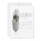 Minimal Feather Watercolor Wedding Invite