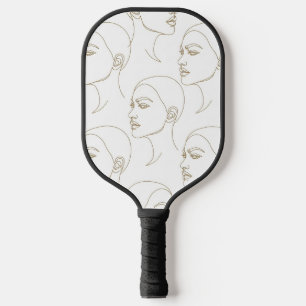 Minimal Female Face Line Pattern (1) Pickleball Paddle